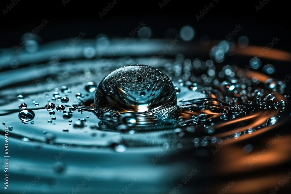 Water drop, sphere of liquid (Ai generated) Water drop, sphere of liquid (Ai generated)