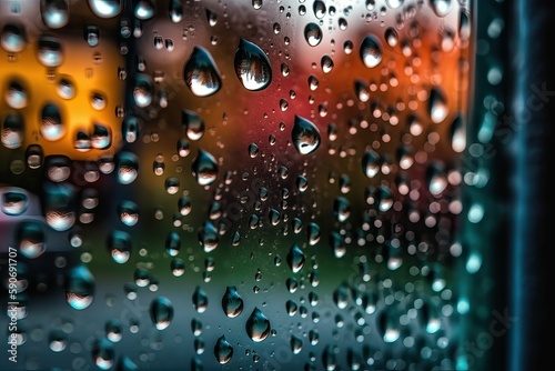 Water droplets on glass surface (Ai generated)