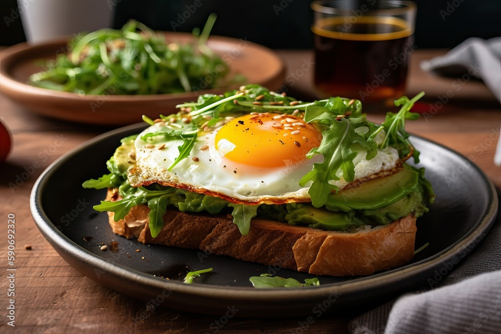 Breakfast of Avocado Toast and a Fried Egg (Ai generated) Breakfast of Avocado Toast and a Fried Egg (Ai generated)