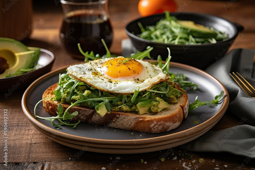 Fried Egg and Avocado Toast (Ai generated)