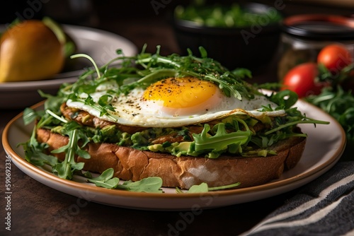 Fried Egg and Avocado Toast (Ai generated)