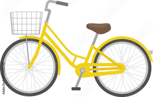 黄色い自転車_ベクターイラスト