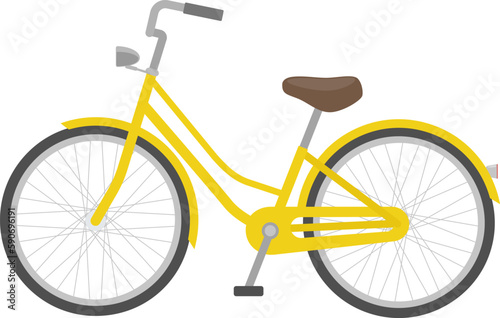 シンプルな黄色い自転車_ベクターイラスト