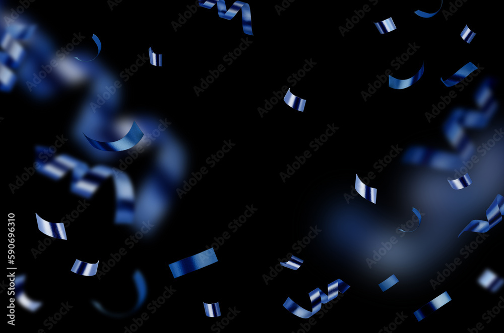 Naklejka premium confetti falling festive black background