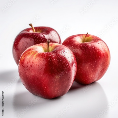 red apples on white, Generative AI