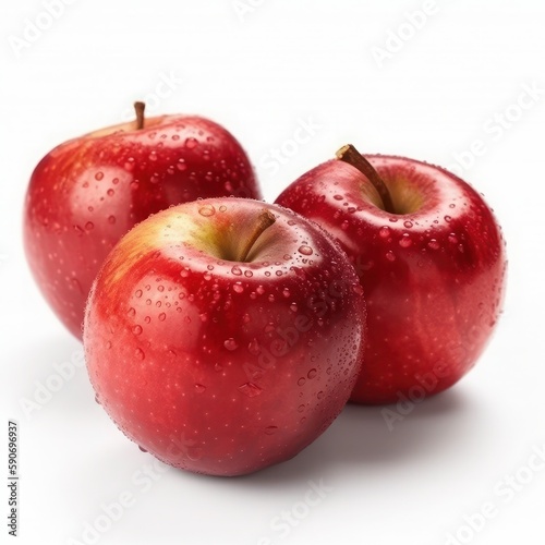 red apples on white, Generative AI