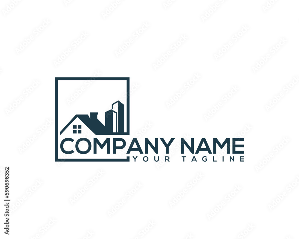 Creative Home and modern building Logo design Template. Unique real estate and realty vector illustration.