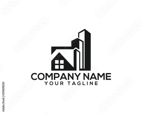 Creative Home and modern building Logo design Template. Unique real estate and realty vector illustration. © Masum98