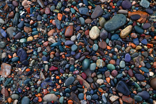 transparent water stones on the bottom multicolor abstract pattern
