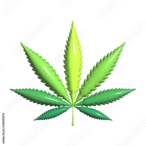 3D Marijuana leaf. Medical cannabis. illustration vector
