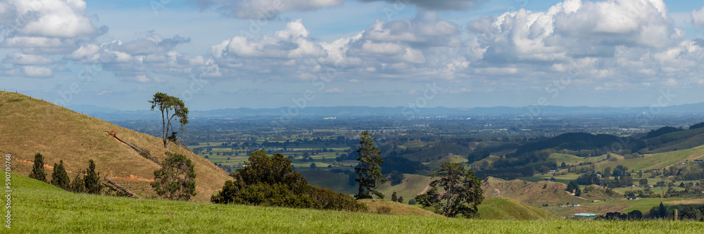Picturesque aerial panorama of Waikato region, New Zealand