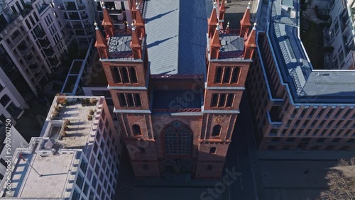 Aerial view of Friedrichswerder Church ( Friedrichswerdersche Kirche ) , Berlin city centre , Germany photo