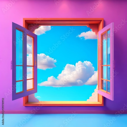 frame with clouds and stars