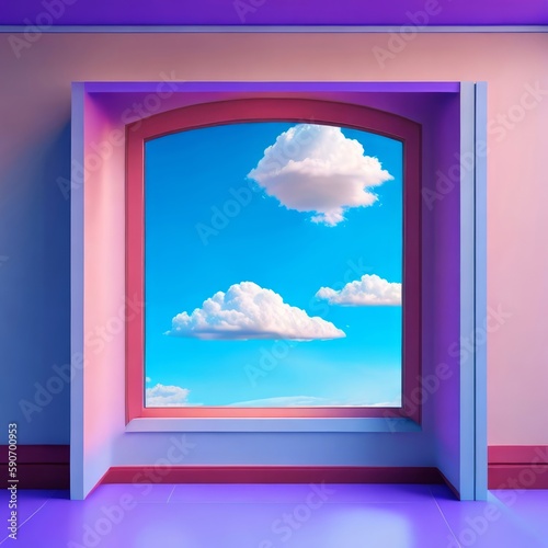 frame with clouds and stars