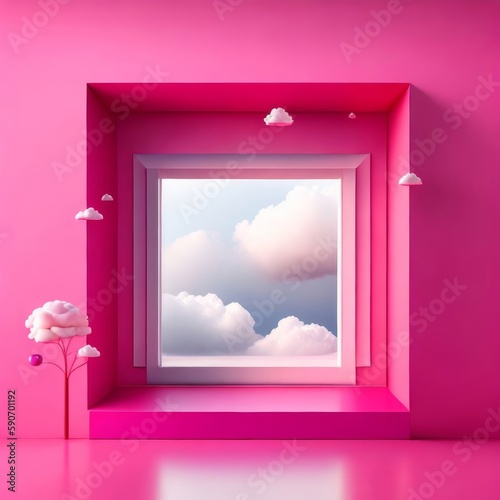 frame with clouds and stars