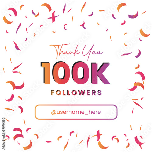 thank you 100k followers instagram banner post template