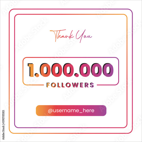 1m followers social media banner text thank you 1m followers