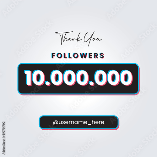 thank you 10m followers tiktok celebration banner template	