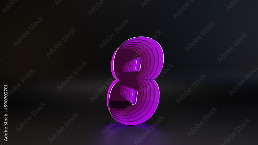 Fototapeta premium GLOWING PURPLE NUMBERS ON BLACK