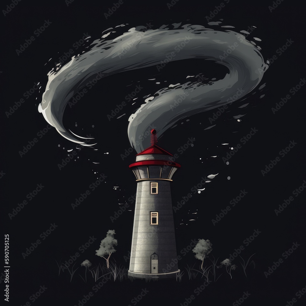 Tornado Icon With Swirling Funnel Cloud Against Dark Background To ...