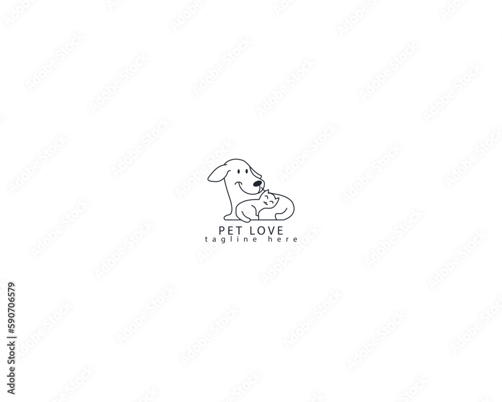 Dog and cat logo design template vector, line of pet logo design suitable for pet shop, store, cafe, business, hotel, veterinary clinic, Domestic animals vector illustration logotype, sign and symbol Dog and cat logo design template vector, line of pet logo design suitable for pet shop, store, cafe, business, hotel, veterinary clinic, Domestic animals vector illustration logotype, sign and symbol