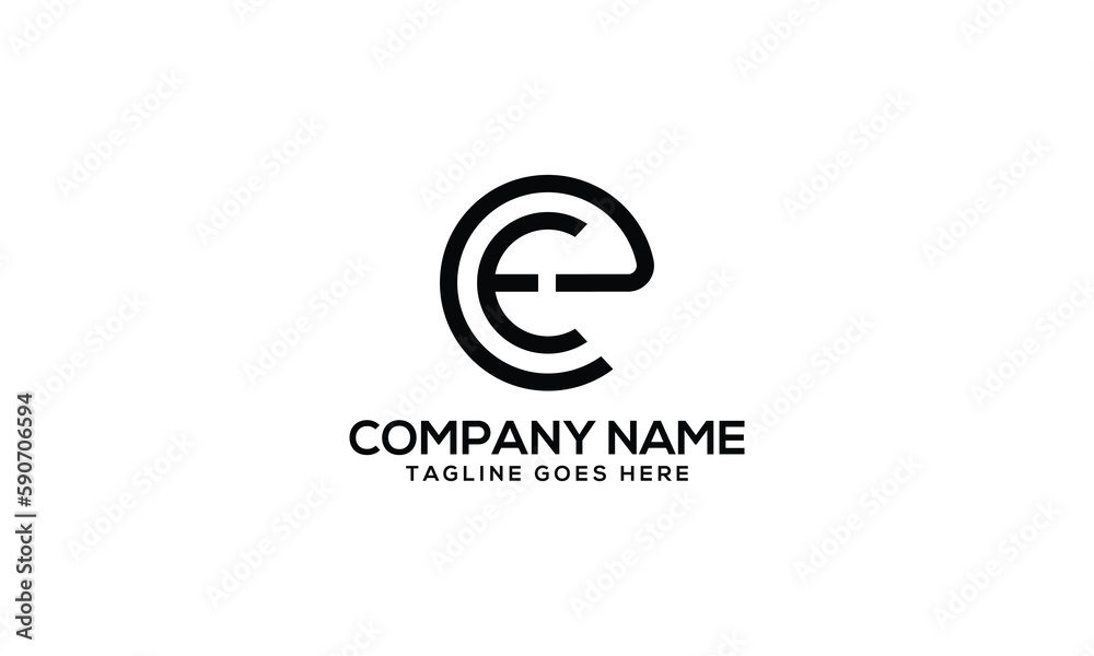 EE or ee letter mark abstract vector logo design, icon design