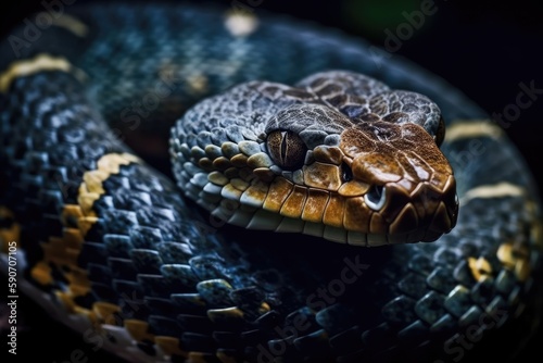 Snake, Shedding Its Skin, Symbol Of Rebirth And Transformation. Generative AI photo