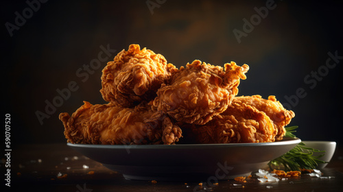 The Ultimate Fried Chicken Feast, food photography. Generative AI