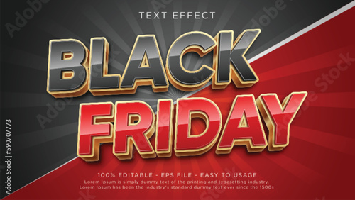 Black friday 3d editable text effect