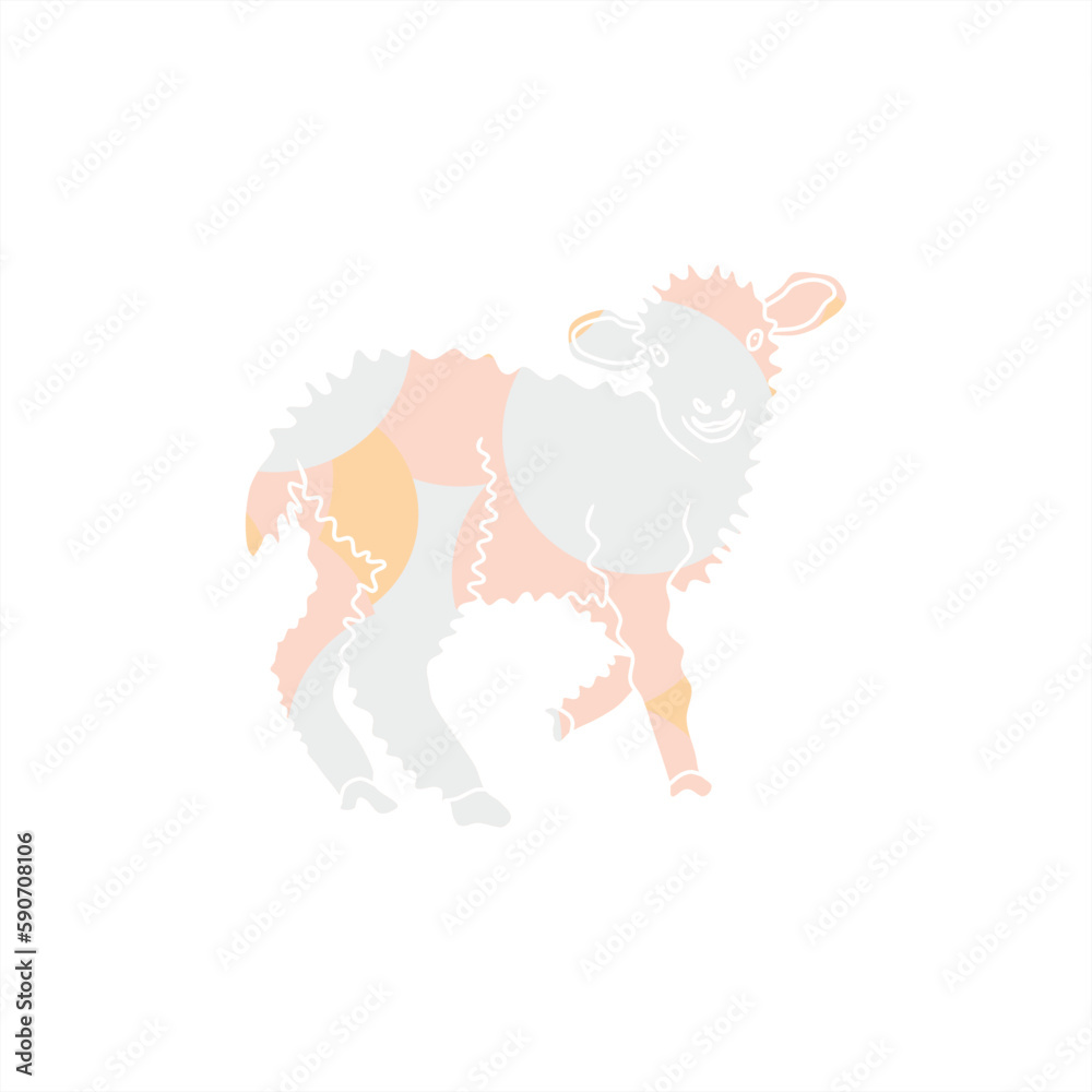 silhouette of a sheep with modern abstract pattern silhouette of a sheep with modern abstract pattern