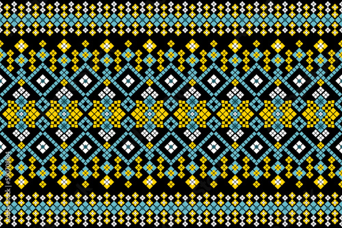 Seamless geometric ethnic asian oriental and tradition pattern design for texture and background. Silk and fabric pattern decoration for carpet, Thai clothing, wrapping and wallpaper