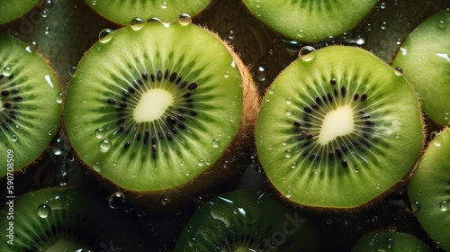 Kiwi, adorned with glisteni...