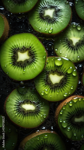 Kiwi, adorned with glisteni...