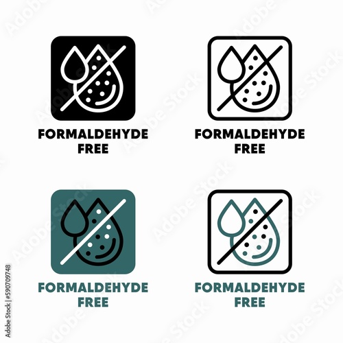 Obraz na plátne Formaldehyde free vector information sign