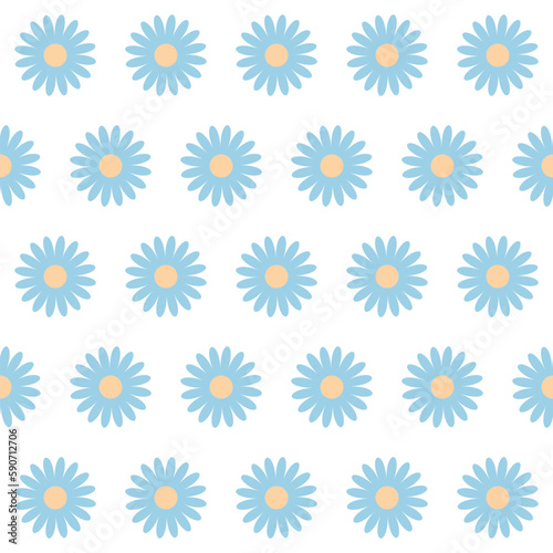 A pattern of chamomile flowers. Seamless pattern with the image of a daisy on a white background. Floral pattern for printing and gift wrapping © Anastasiya