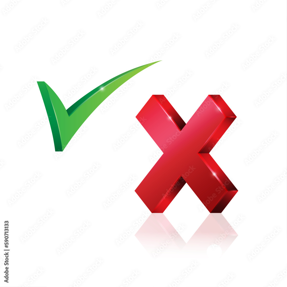 checkmark and cross icon design template.vector illustration. checkmark and cross icon design template.vector illustration.