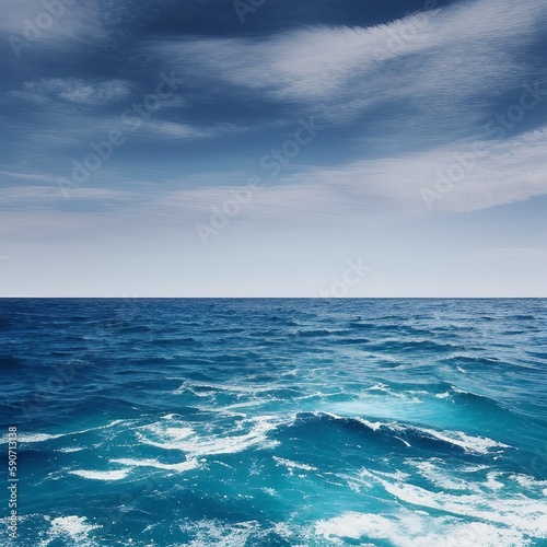 Sea Waves and Sky AI Generated © Sweet_Harmony💙💛