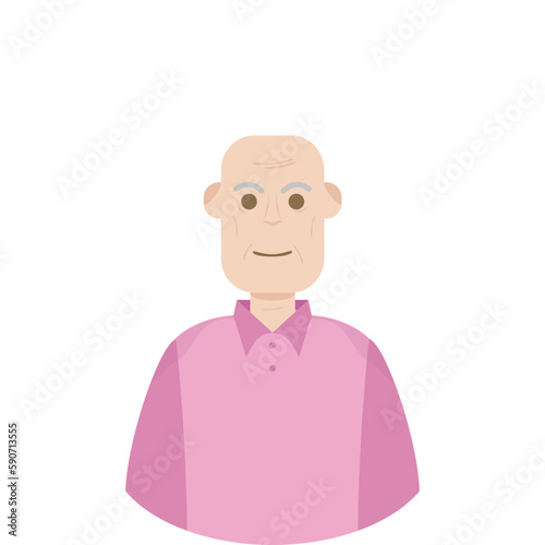 The Elderly Seventies Grandfather Character Face Old Man Smile
