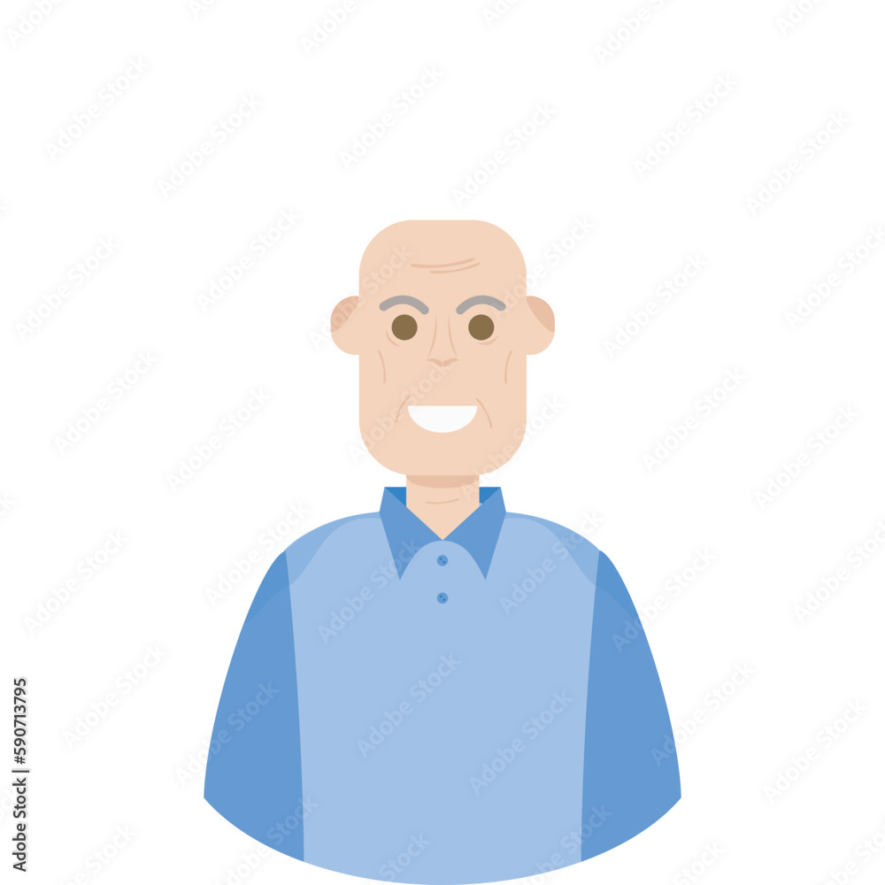 The Elderly Seventies Grandfather Character Face Old Man Smile