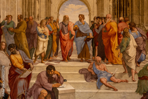 Photography The School of Athens in Rome Italy