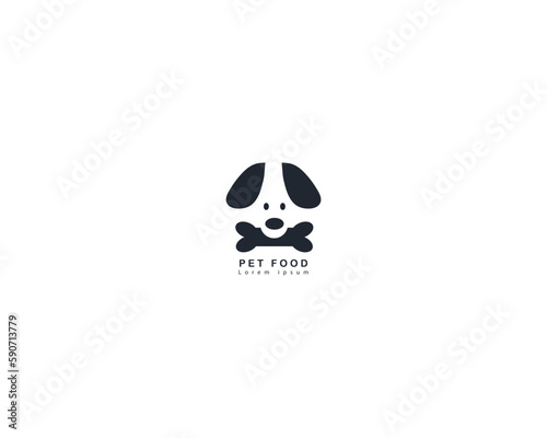 Dog food logo design template vector, line of pet logo design suitable for pet shop, store, cafe, business, hotel, veterinary clinic, Domestic animal vector illustration logotype, sign, symbol.