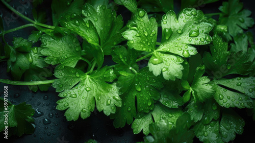 Cilantro, adorned with glis...