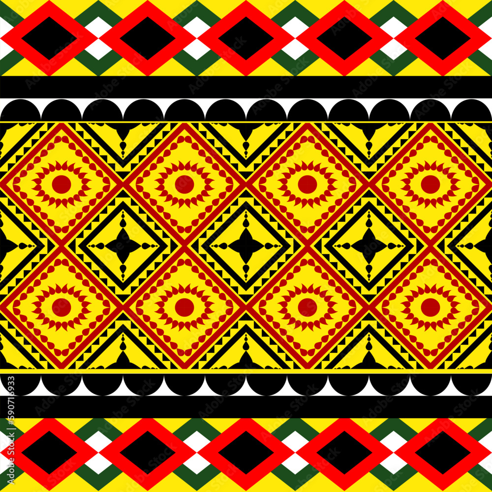 seamless pattern with elements ethnic background fabric 