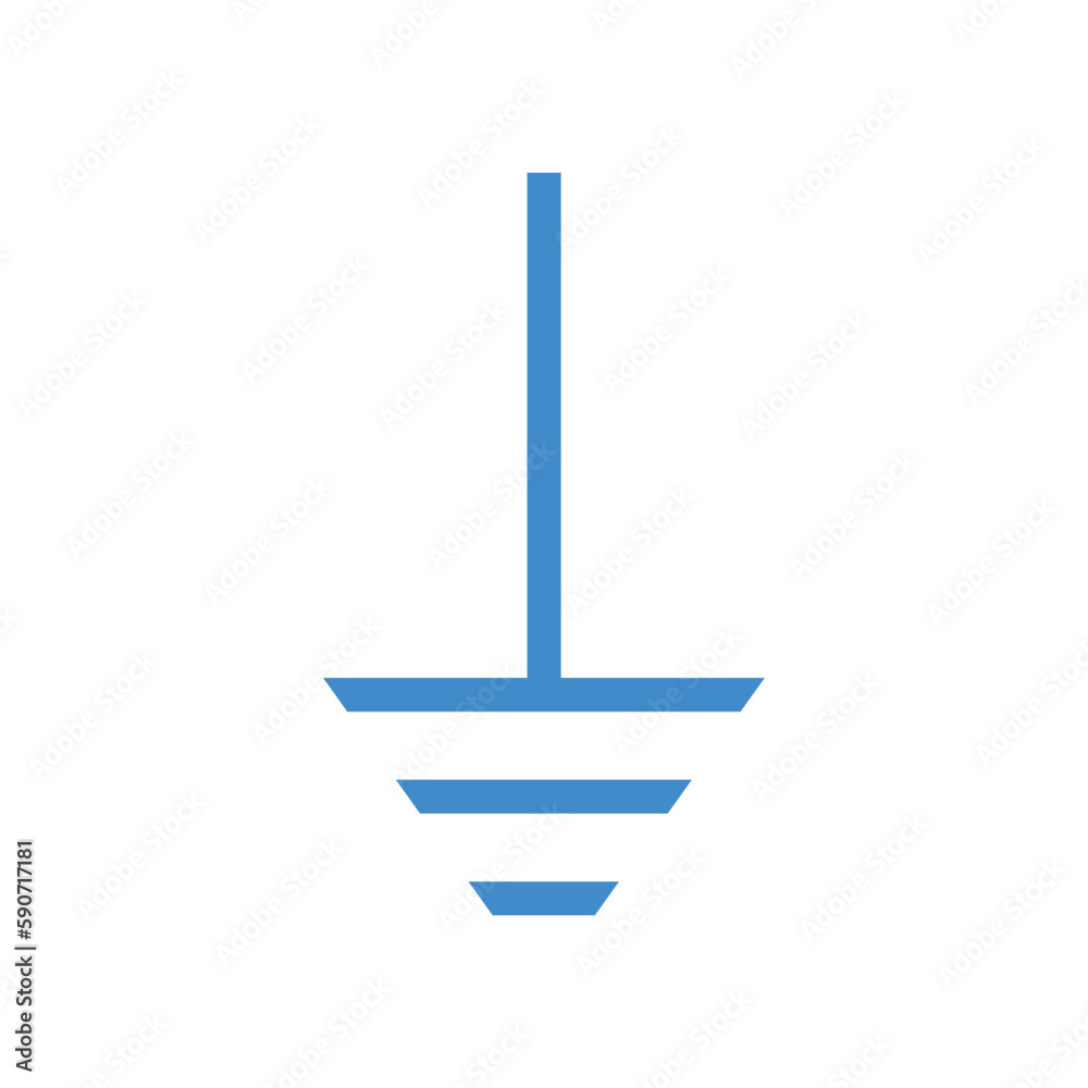 Protective earth ground symbol icon in electricity. vector illustration Protective earth ground symbol icon in electricity. vector illustration