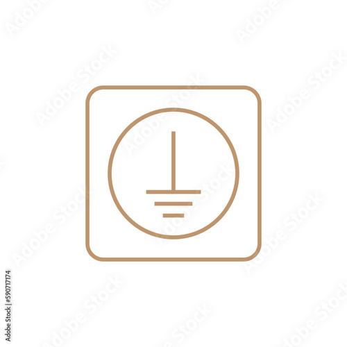 Protective earth ground symbol icon in electricity. vector illustration