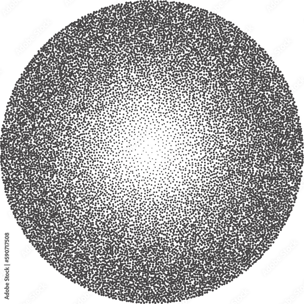 Grainy circle with noise dotted texture. Gradient ball with shadow. Abstract planet sphere with halftone stipple effect. Grainy circle with noise dotted texture. Gradient ball with shadow. Abstract planet sphere with halftone stipple effect.