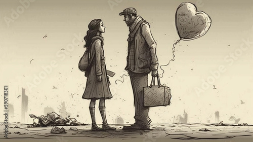 love concept. Thought provoking illustrations photo