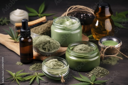Cannabis CBD THC Beauty & Skin Care Products, Cosmetic Opportunities, from Marijuana, Generative AI