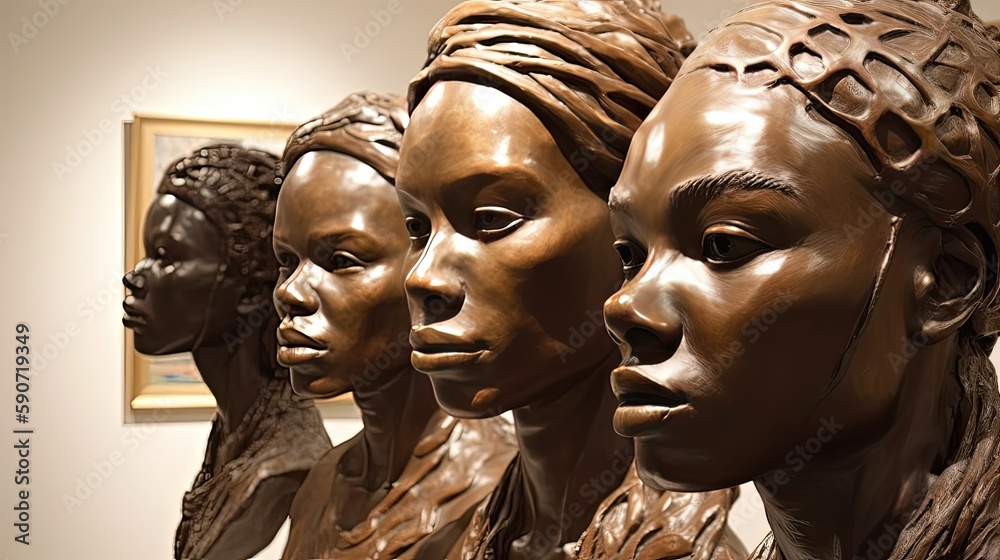 African American sculptors create stunning pieces of art that challenge the traditional concepts of sculpture and invite viewers to question their own perceptions of beauty and form. Generated by AI. African American sculptors create stunning pieces of art that challenge the traditional concepts of sculpture and invite viewers to question their own perceptions of beauty and form. Generated by AI.