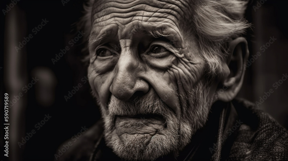 old people  portrait, close up Generative AI